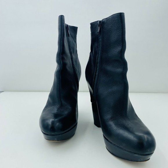 Sam Edelman Split Wedge Leather Viva Bootie Black Size 7.5 - Picture 4 of 8